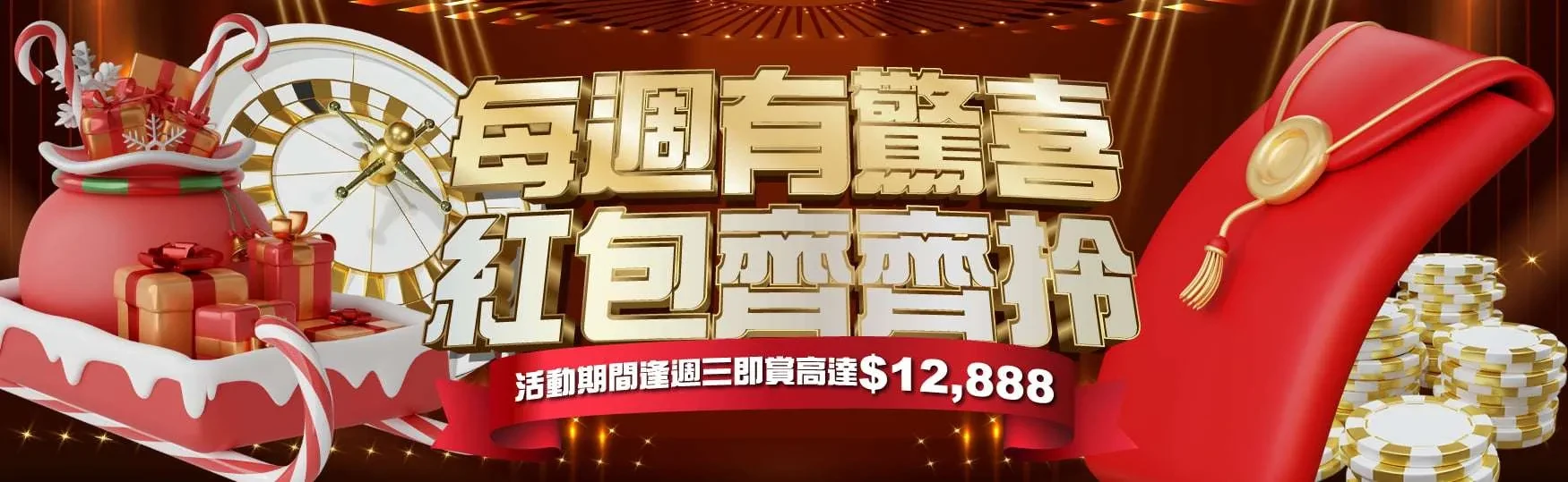 每週驚喜紅包｜紅包最高 $12,888